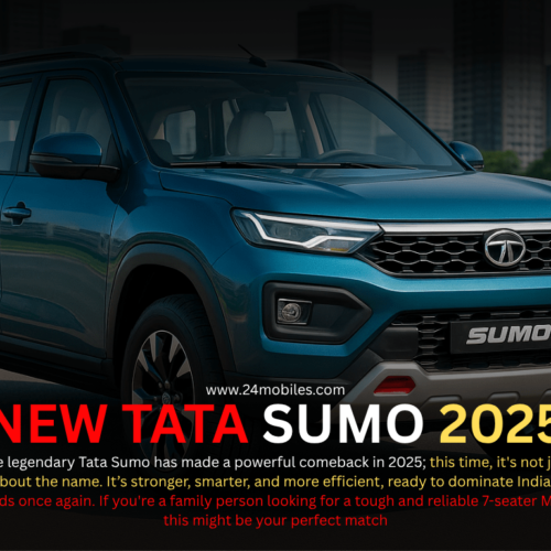 AI-generated image of the Tata Sumo 7-seater MPV with bold design parked on an Indian highway