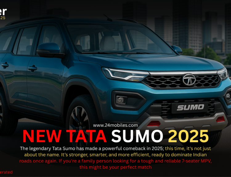 AI-generated image of the Tata Sumo 7-seater MPV with bold design parked on an Indian highway