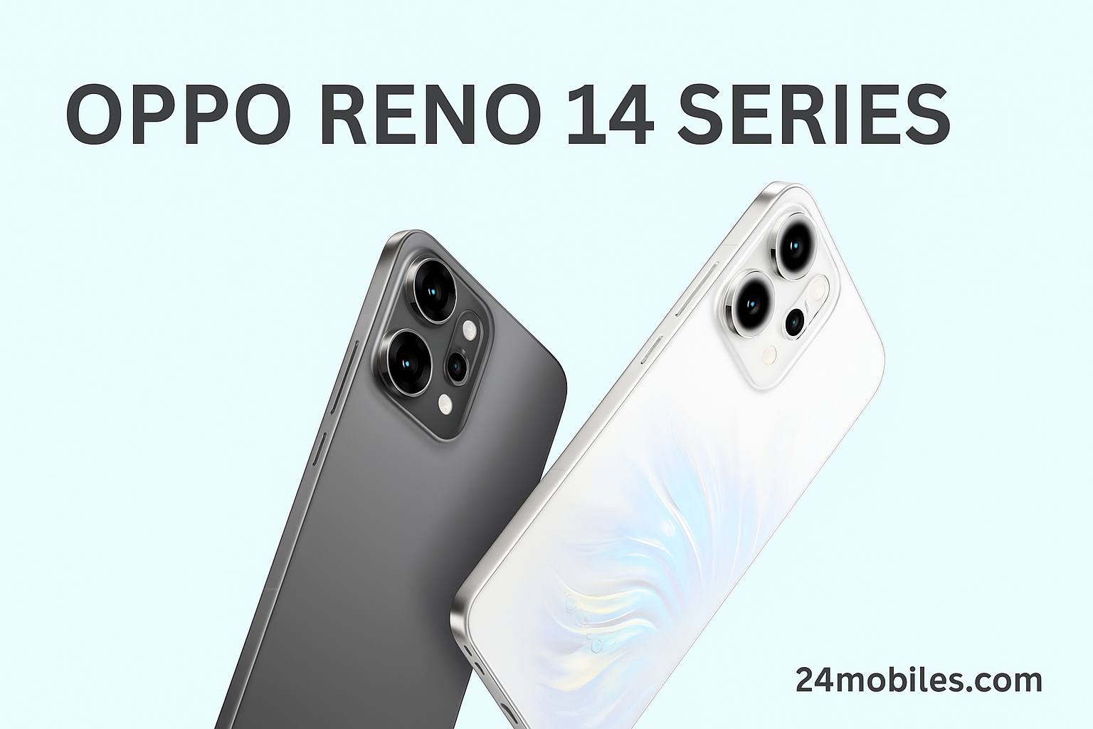 Oppo Reno 14 Pro and Reno 14 smartphones in Titanium Grey and Pearl White colors with triple camera setup – 24mobiles.com